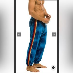 Aviator Nation blue velour sweatpants. SZ-L